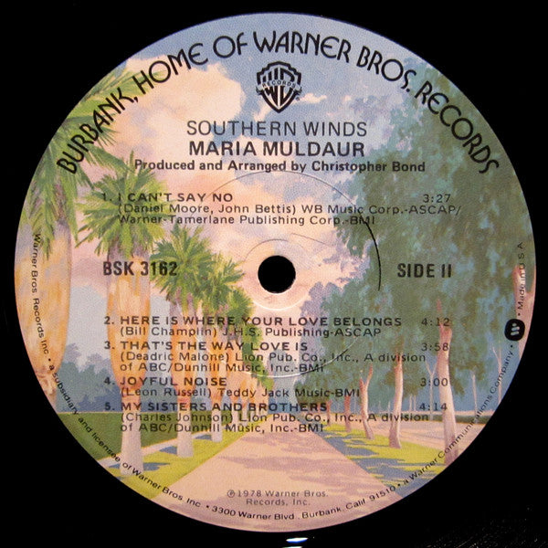 Maria Muldaur : Southern Winds (LP, Album, Los)