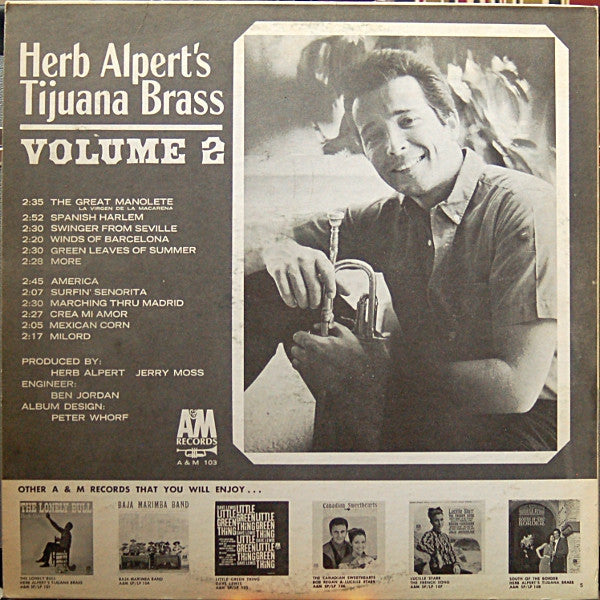 Herb Alpert & The Tijuana Brass : Volume 2 (LP, Album, Mon)