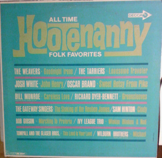 Various : All Time Hootenanny Folk Favorites (LP, Comp, Mono)