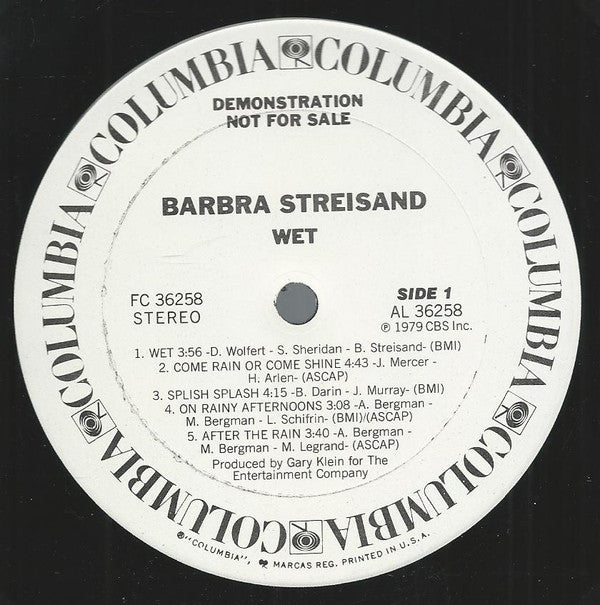 Barbra Streisand - Wet (LP) (VG) - Endless Media