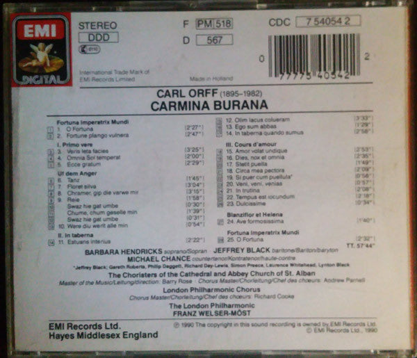 Carl Orff : Carmina Burana (CD, Album)