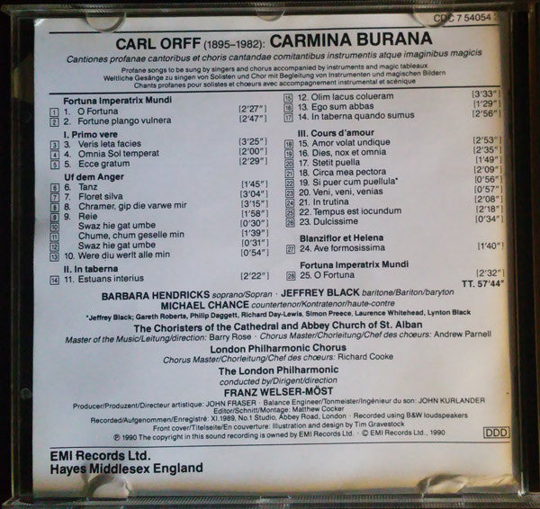 Carl Orff : Carmina Burana (CD, Album)