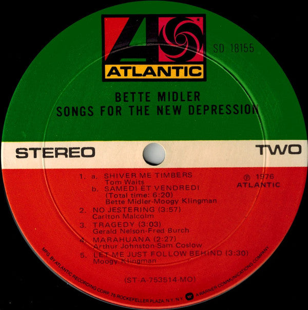Bette Midler : Songs For The New Depression (LP, Album, MO-)