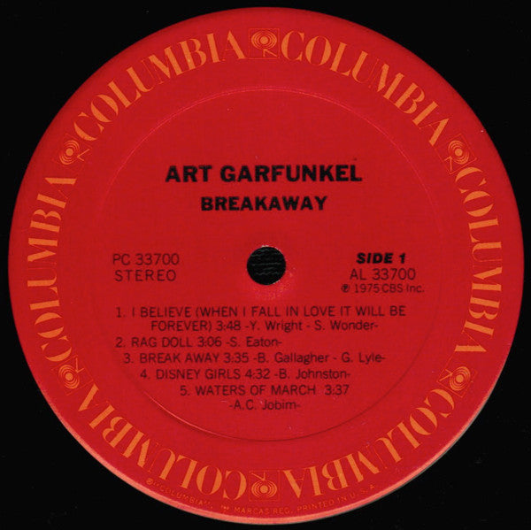 Art Garfunkel : Breakaway (LP, Album, San)