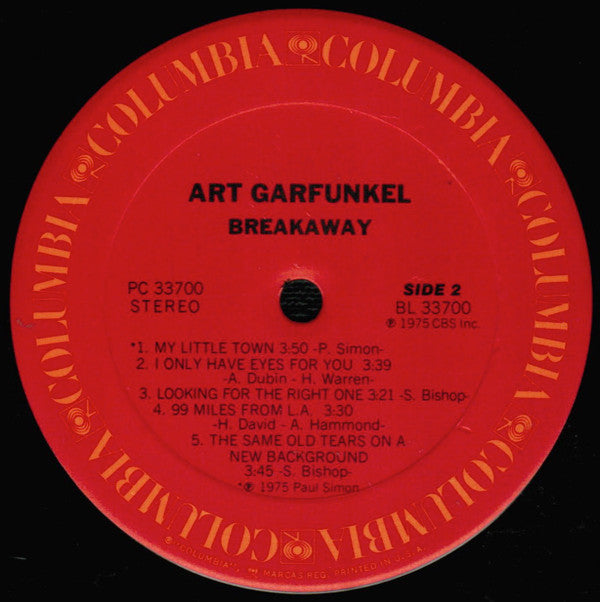 Art Garfunkel : Breakaway (LP, Album, San)