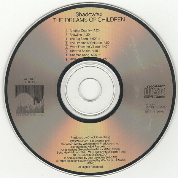 Shadowfax : The Dreams Of Children (CD, Album)