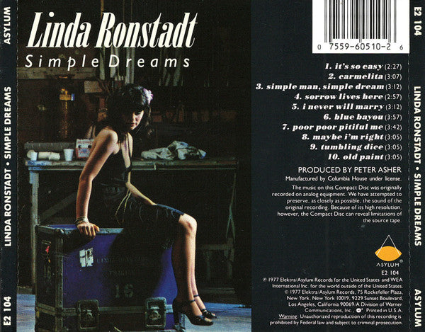 Linda Ronstadt : Simple Dreams (CD, Album, Club, RE)
