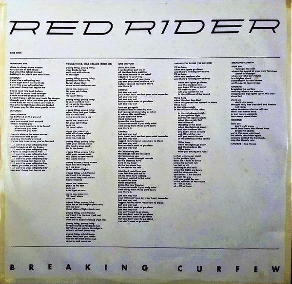 Red Rider : Breaking Curfew (LP, Album, Win)