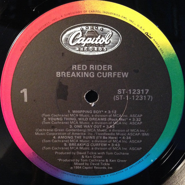 Red Rider : Breaking Curfew (LP, Album, Win)