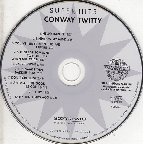 Conway Twitty : Super Hits (CD, Comp, RE)