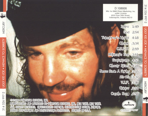 Ugly Kid Joe : Menace To Sobriety (CD, Album, Club)