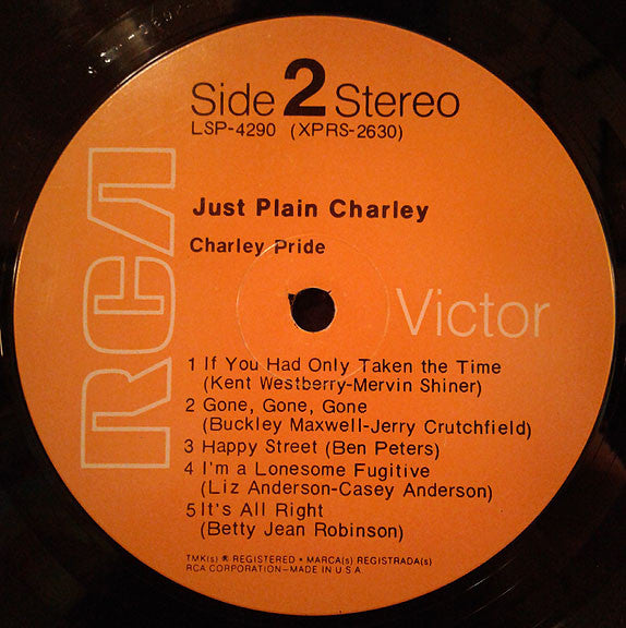 Charley Pride - Just Plain Charley (LP) (VG) - Endless Media