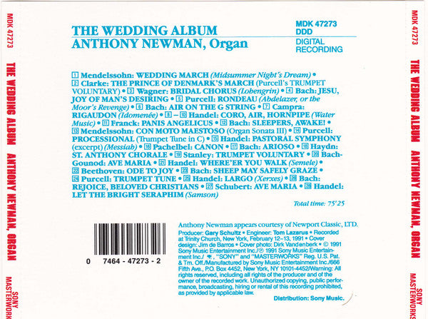 Anthony Newman : The Wedding Album (CD, Album)