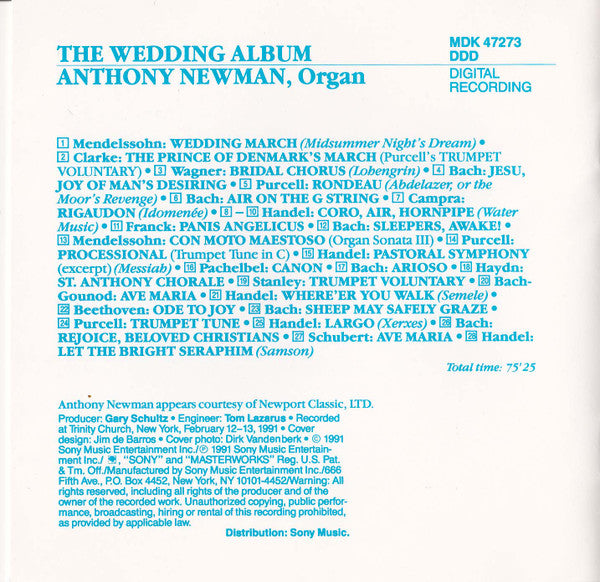 Anthony Newman : The Wedding Album (CD, Album)