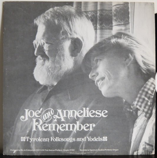 Joe Einwaller And Annelies Einwaller - Remember Tyrolean Folk Songs & Yodels (LP) (VG) - Endless Media