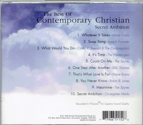 Various : The Best Of Contemporary Christian: Secret Ambition (CD, Comp)