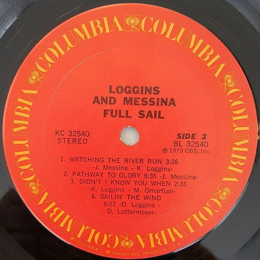 Loggins And Messina : Full Sail (LP, Album, Pit)