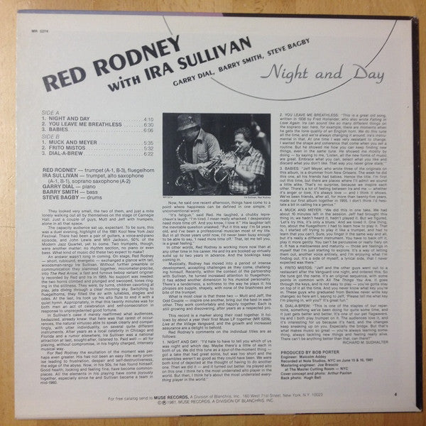 Red Rodney With Ira Sullivan - Night And Day (LP) (VG) - Endless Media