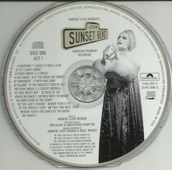 Andrew Lloyd Webber : Sunset Boulevard American Premiere Recording (2xCD, Album)