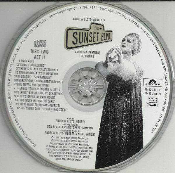 Andrew Lloyd Webber : Sunset Boulevard American Premiere Recording (2xCD, Album)