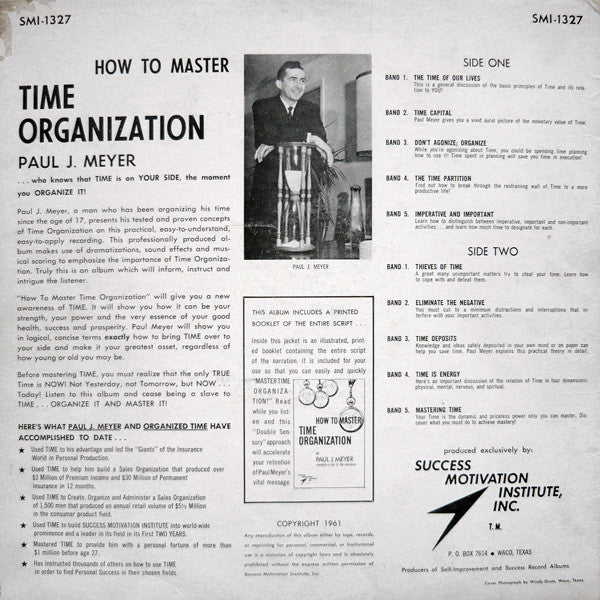Paul J. Meyer : How To Master Time Organization (LP, Album)