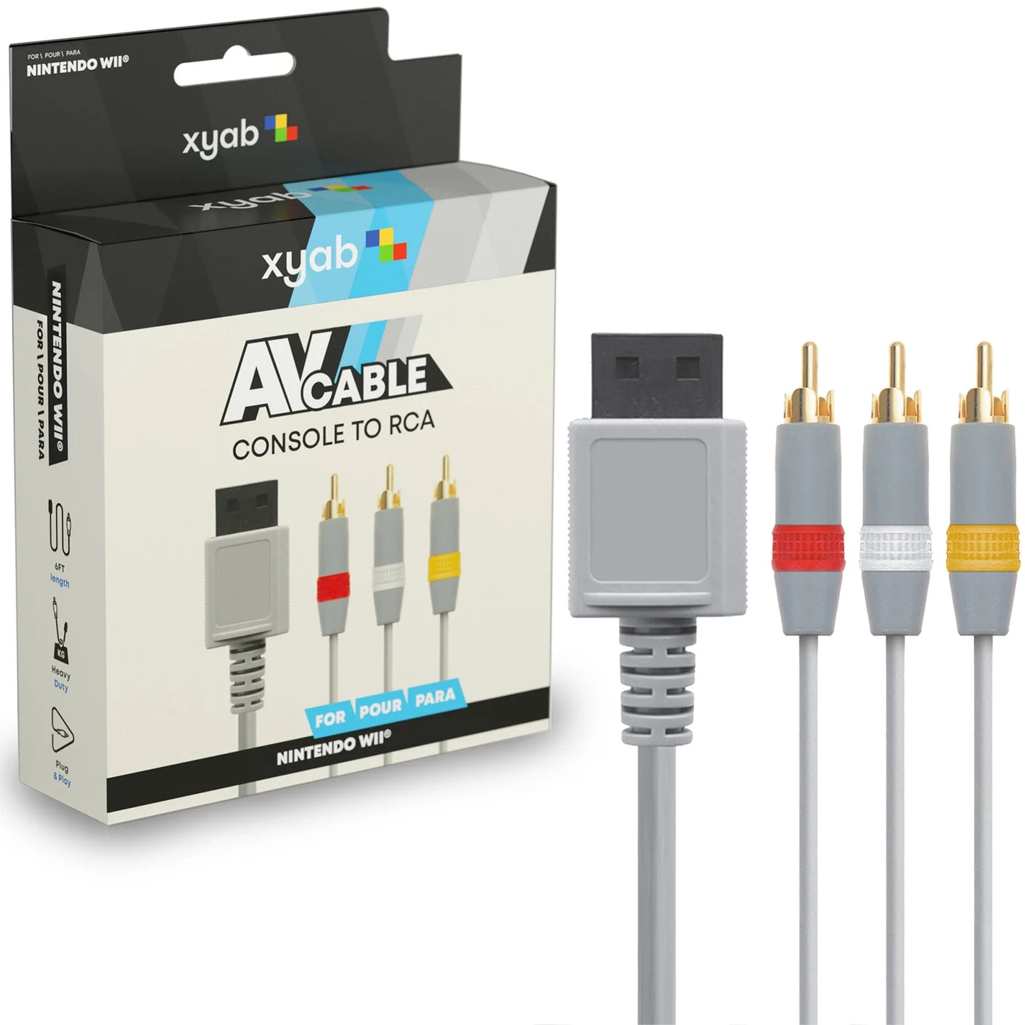 AV Audio Video Composite Cable For Nintendo Wii / Wii U