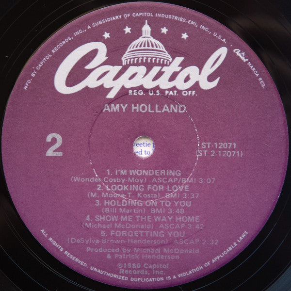 Amy Holland - Amy Holland (LP) (VG+) - Endless Media