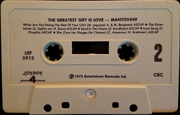 Mantovani And His Orchestra - The Greatest Gift Is Love (Cassette) (VG+) - Endless Media