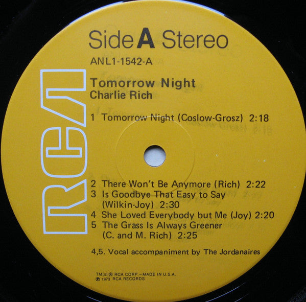 Charlie Rich - Tomorrow Night (LP) (M) - Endless Media