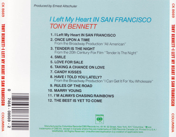 Tony Bennett - I Left My Heart In San Francisco (CD) (VG+) - Endless Media