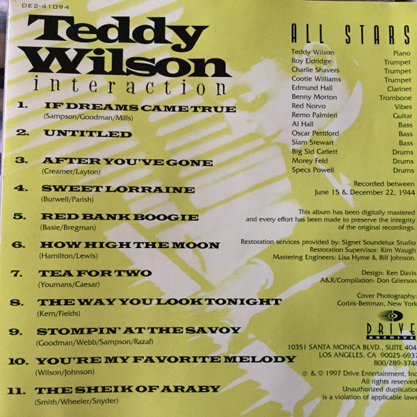 Teddy Wilson - Interaction (CD) (M) - Endless Media