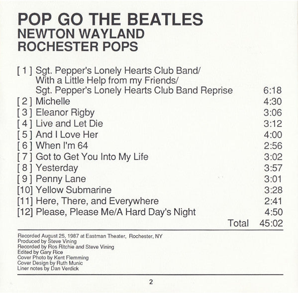 Newton Wayland, Eastman-Rochester Orchestra - Pop Go The Beatles (CD) (VG) - Endless Media