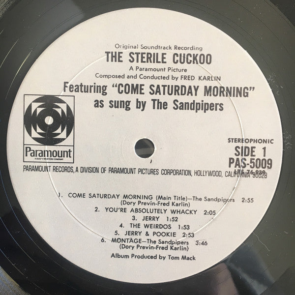 Fred Karlin / The Sandpipers - The Sterile Cuckoo (Original Soundtrack Recording) (LP) (VG) - Endless Media