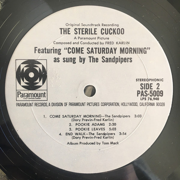 Fred Karlin / The Sandpipers - The Sterile Cuckoo (Original Soundtrack Recording) (LP) (VG) - Endless Media