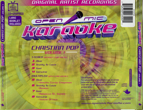 Various - Open Mic Karaoke Christian Pop Volume 1 (CD) (VG) - Endless Media