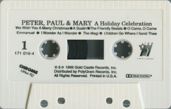 Peter, Paul & Mary With New York Choral Society - A Holiday Celebration (Cassette) (VG+) - Endless Media