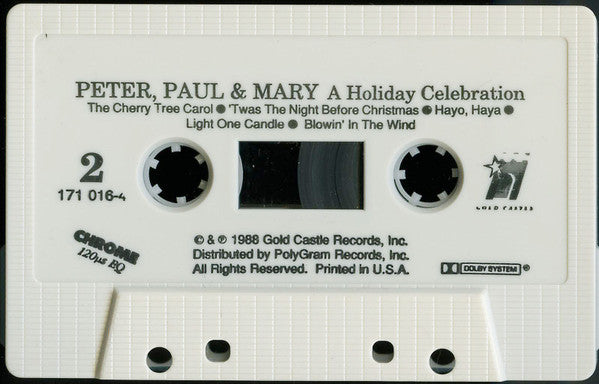 Peter, Paul & Mary With New York Choral Society - A Holiday Celebration (Cassette) (VG+) - Endless Media