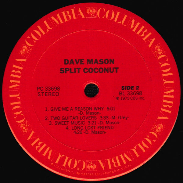 Dave Mason - Split Coconut (LP) (VG) - Endless Media