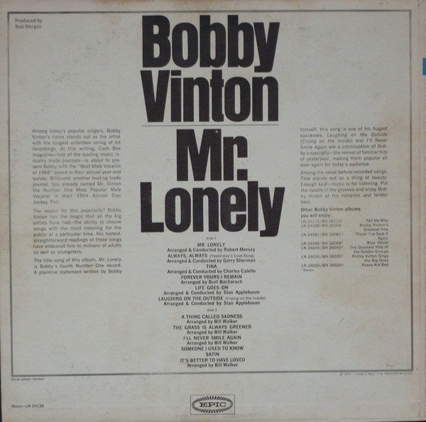 Bobby Vinton - Mr. Lonely (LP) (VG) - Endless Media