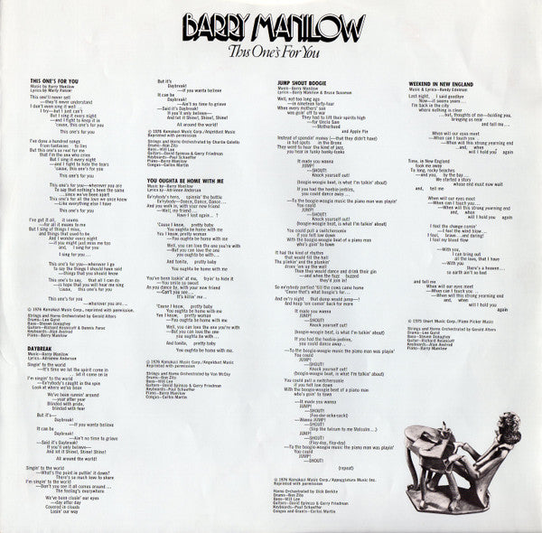 Barry Manilow - This One's For You (LP) (VG) - Endless Media