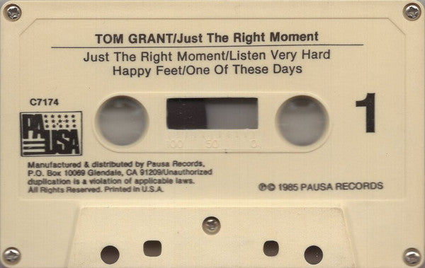 Tom Grant  - Just The Right Moment (Cassette) (VG) - Endless Media