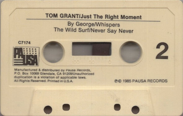 Tom Grant  - Just The Right Moment (Cassette) (VG) - Endless Media