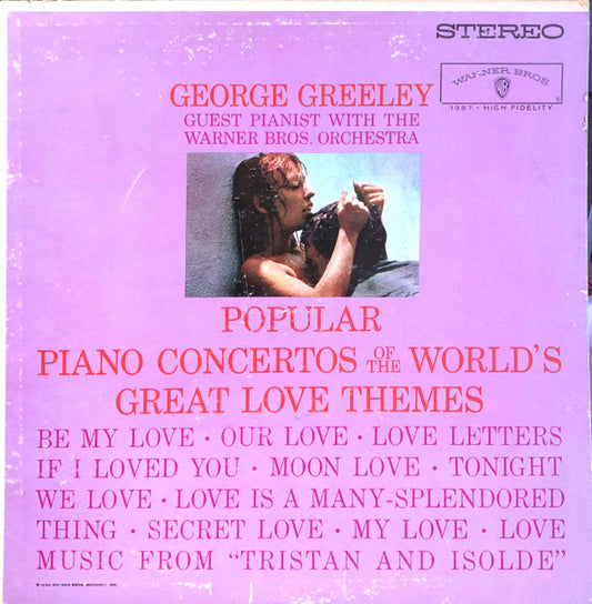 George Greeley With The Warner Brothers Orchestra - Popular Piano Concertos Of The World's Great Love Themes (LP) (G+) - Endless Media