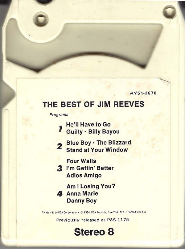 Jim Reeves : The Best Of Jim Reeves (8-Trk, Comp)