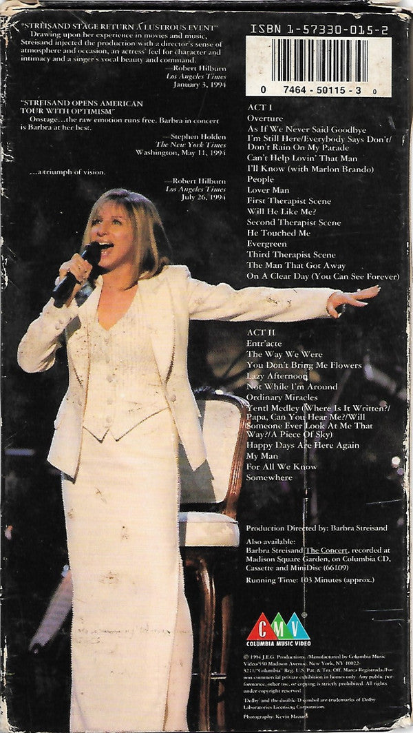 Barbra Streisand : The Concert (Live At Arrowhead Pond, Anaheim, July 1994) (VHS, NTSC)