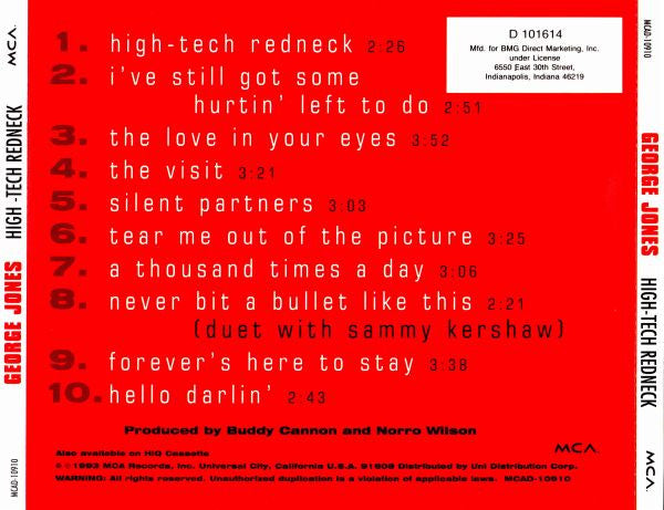 George Jones  - High-Tech Redneck (CD) (VG+) - Endless Media