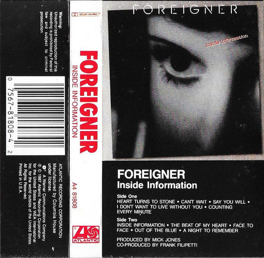 Foreigner - Inside Information (Cassette) (VG+) - Endless Media