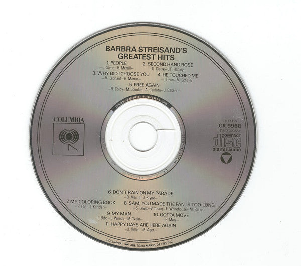 Barbra Streisand - Barbra Streisand's Greatest Hits (CD) (VG+) - Endless Media