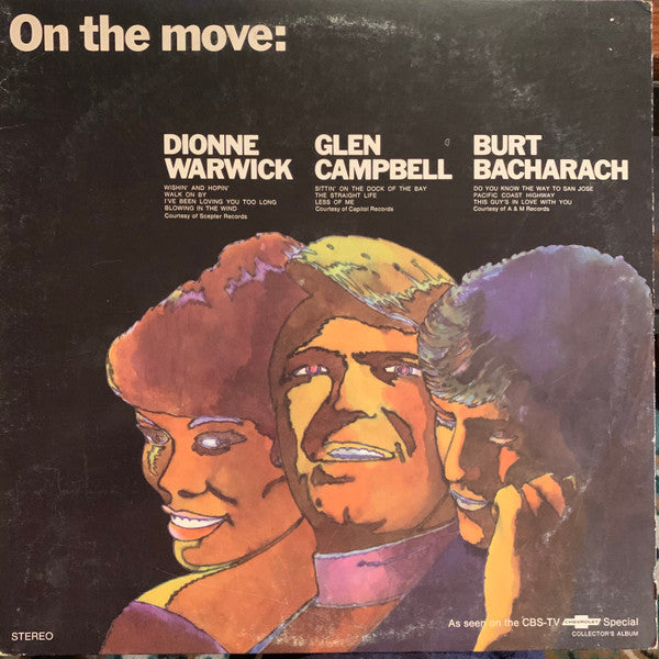 Dionne Warwick, Glen Campbell, Burt Bacharach - On The Move (LP) (VG) - Endless Media