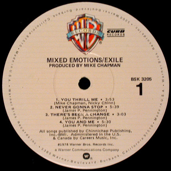 Exile  - Mixed Emotions (LP) (G+) - Endless Media